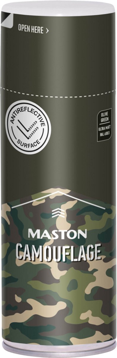 Maston Camouflage Spray - Ultramat - Olijfgroen (RAL 6003) - spuitverf - 400 ml - spuitbus verf