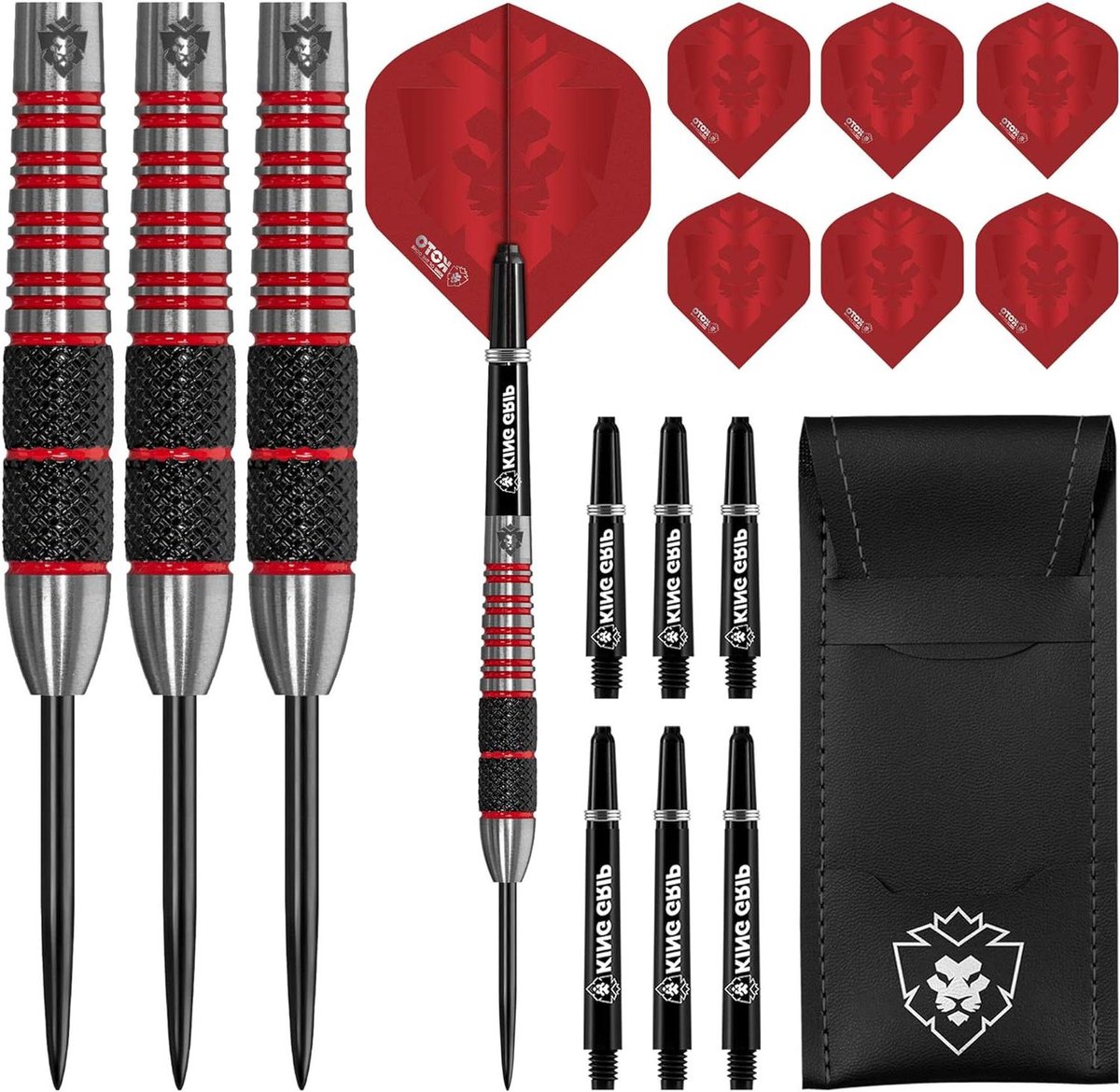 Kingbomb Black & Red 90% Tungsten Darts - Dartpijlen van KOTO