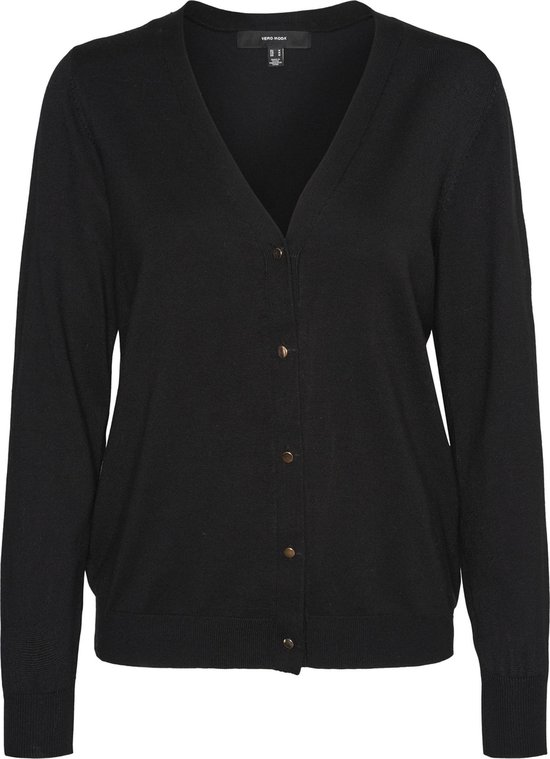 VERO MODA VMSILJE LS Open Cardigan GA NOOS, zwart, L