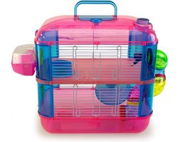 Hamsterkooi Twee Etages Stabiele Kunststof 40 x 26 x 40 cm - Muizenhuis Kleine Dieren Tenerife
