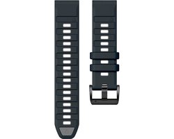 Siliconen bandje - geschikt voor Garmin Fenix 5 / 5 Plus / 6 / 6 Pro / 7 / 7 Pro / 8 (47 mm) / E (47 mm) / Epix (Pro) (2) 47 mm / Quatix 5 / 6 / 7 / 7 Pro / Approach S60 / S62 / S70 47 mm / MARQ / D2 Delta / D2 Mach 1 / Descent G1 - zwart-grijs