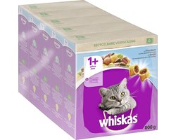 Whiskas Adult 1+ droogvoer tonijn, 5x800g (5 pakjes) - droog kattenvoer voor volwassen katten - verschillende productverpakkingen beschikbaar