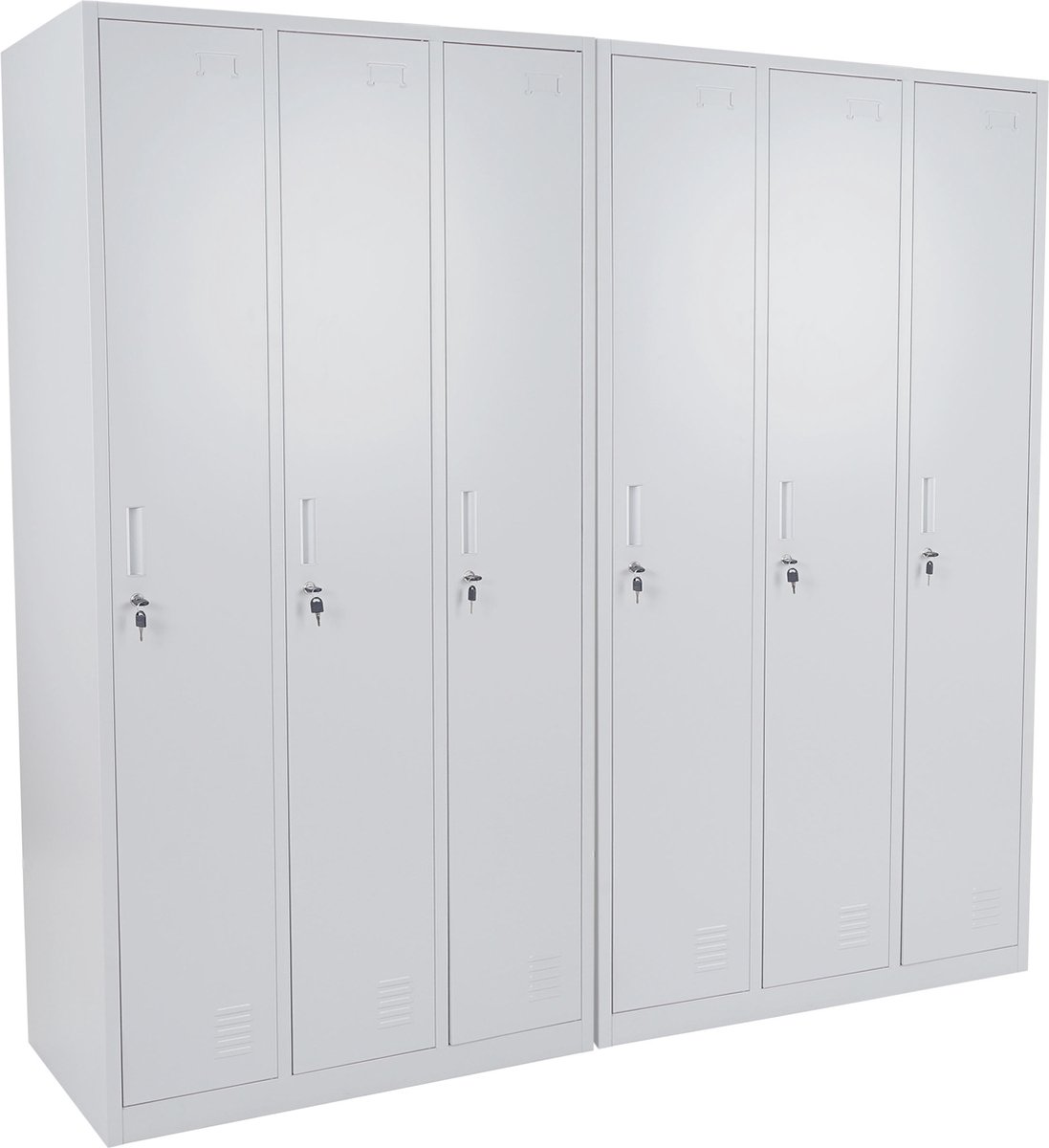 MCW Locker Boston T829, afstortkluisje Lockerkast, metaal 6 vakken ~ grijs