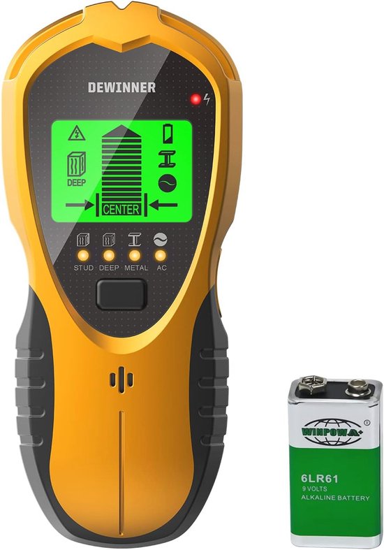 Stud Finder Muurscanner Digitale Detector Met LCD - Hout, Metaal En AC Draad Detectie (Grijs)