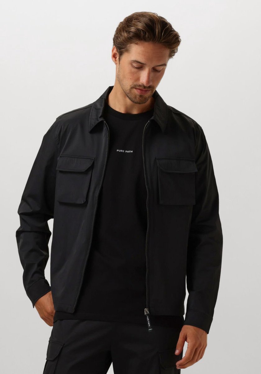 PURE PATH Regular Fit Shirts Over204 Overshirts Heren - Zwart - Maat XS