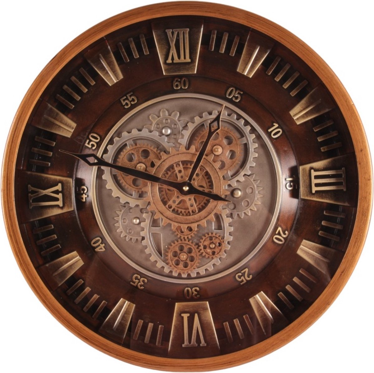 Baroque - Klok - Wandklok Yorkville 46 cm - Goud - Rond - Metaal - 46x46x8.5 - Iron+glass