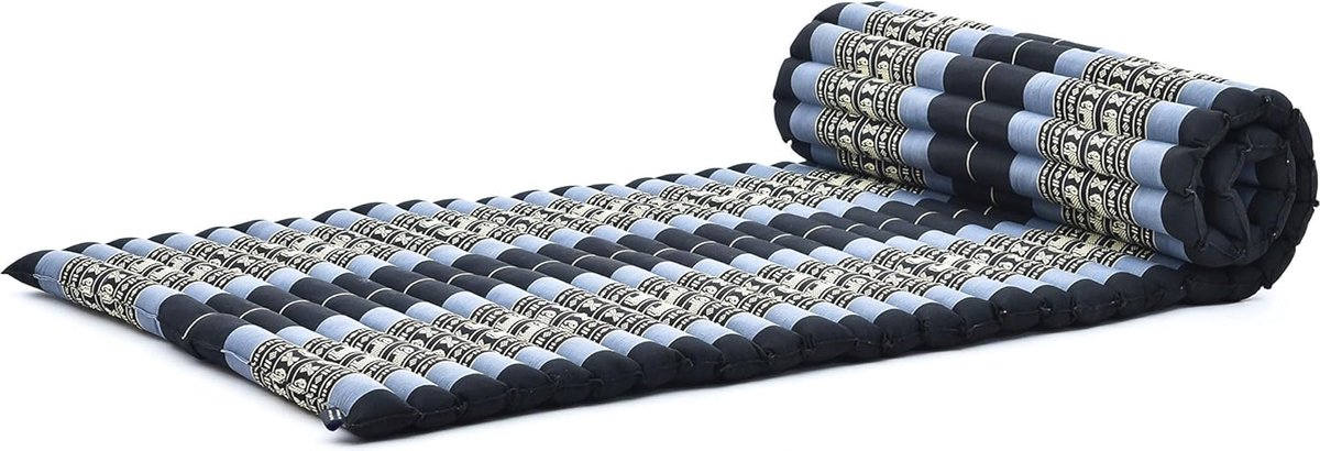 Opvouwbaar Matras - Japanse Oprolbare Futon - Camping Matras - Thaise Massage Mat - Kapok Gevuld - 190 x 70 cm - Blauw