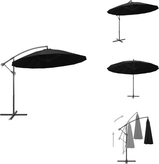 909 Outdoor zweefparasol - hangparasol - crème - 300 cm