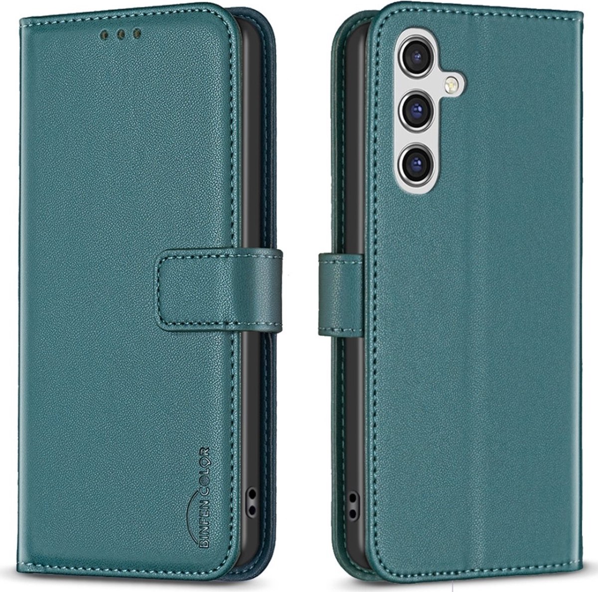 BINFEN Hoesje - Geschikt voor Samsung Galaxy A16 Hoesje - BINFEN Book Case - Groen