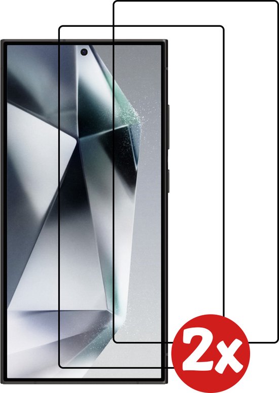 Smartphonica Screenprotector Geschikt voor Samsung Galaxy S24 Ultra - Full Cover Tempered Glass with Round Edge - Gehard glas met Afgeronde Hoeken - 2-Pack geschikt voor Samsung Galaxy S24 Ultra