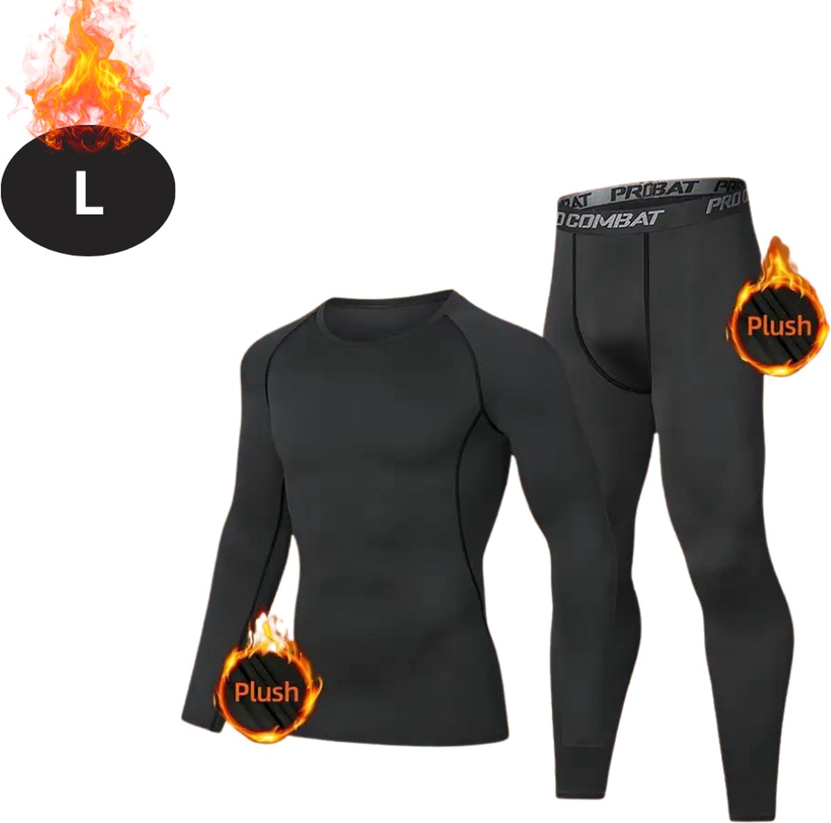 Nivard Thermokleding Heren – Thermobroek – Thermoset – Thermolegging – Winter – Thermoshirt – Zwart – L