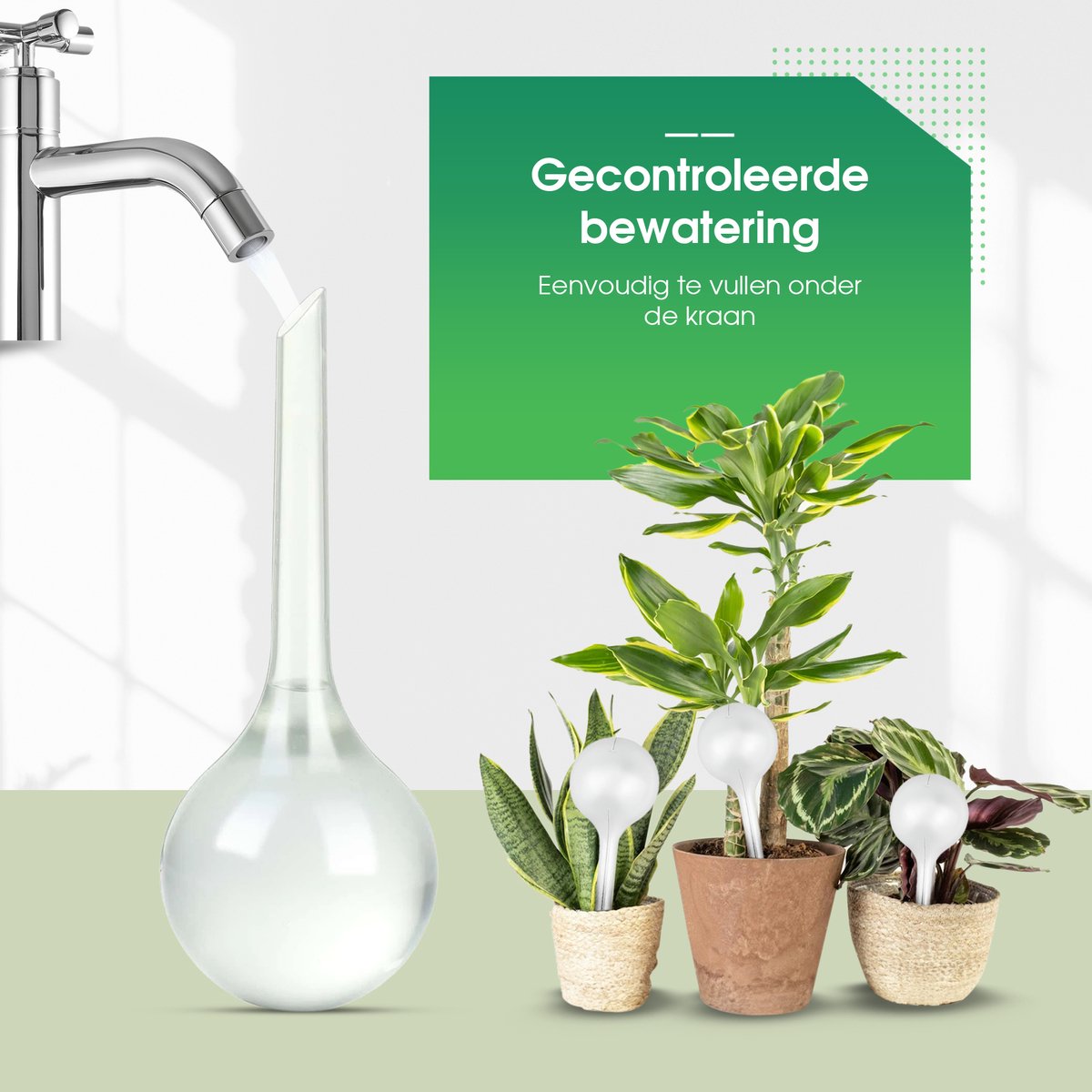 HGMD Waterdruppelaar XL set 6 stuks voor planten transparant - Waterdruppelaar voor kamerplanten – Waterbol - Waterdruppelaar voor planten - Watergeefsysteem thumbnail 4