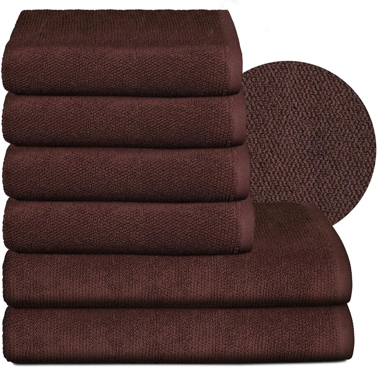 Goodivery ® Luxueuze Handdoekenset van 100% Katoen, 550 g/m², Oeko-Tex Gecertificeerd, Donkerbruin