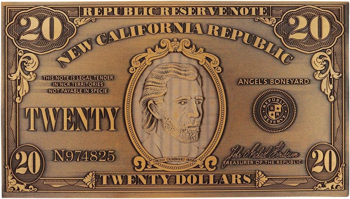 FaNaTtik Fallout New Vegas Replica NCR $20 Bill Limited Edition Replica: 1/1