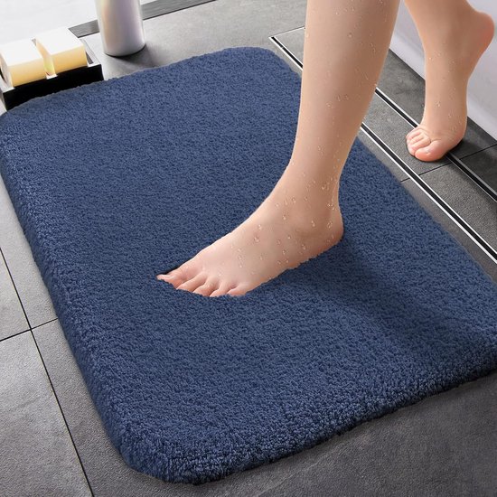 Badmat - Mat Voor In De Badkamer Antislip Wasbaar Hoogpolig Microvezel Badtapijt 60 X 120 Cm Wit