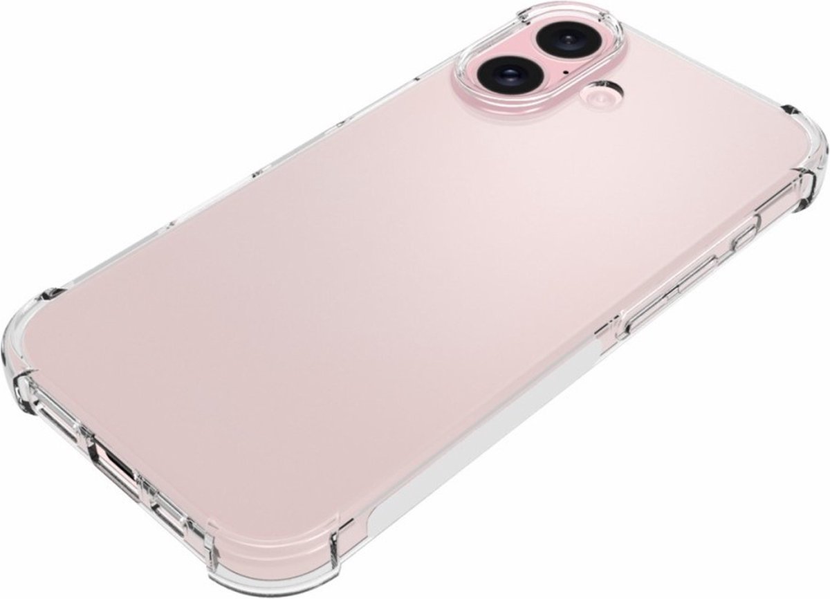 iPhone 16 hoesje transparant TPU schokbestendig met AirBag corners beschermhoes cover case - Afbeelding 3