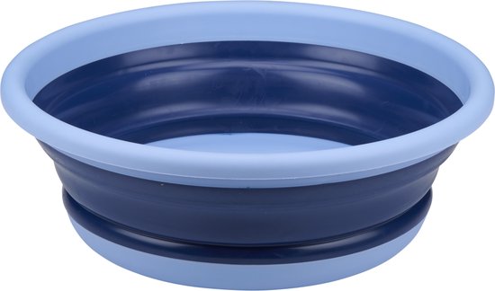 Foto: Afwasteil wasmand emmer opvouwbaar kunststof 8 liter blauw d37 x h13 cm huishoud camping