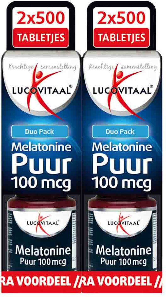 Goedkoopste 2x Lucovitaal Melatonine 100mcg DUO Pack 2x500 tabletten