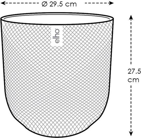 Elho Jazz Round Ø 30cm - Pot de Fleurs d'Intérieur - Plastique 100% recyclé - Structure Unique - Ø 29.5 x H 27.5 cm - Rouge toscane