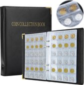 Muntenverzamelalbum met 480 vakken, muntenboek 2 euro 3,5 x 3,5 cm / 4,5 x 4,5 cm, eurocollectie met ritssluiting, muntenalbum voor postzegels