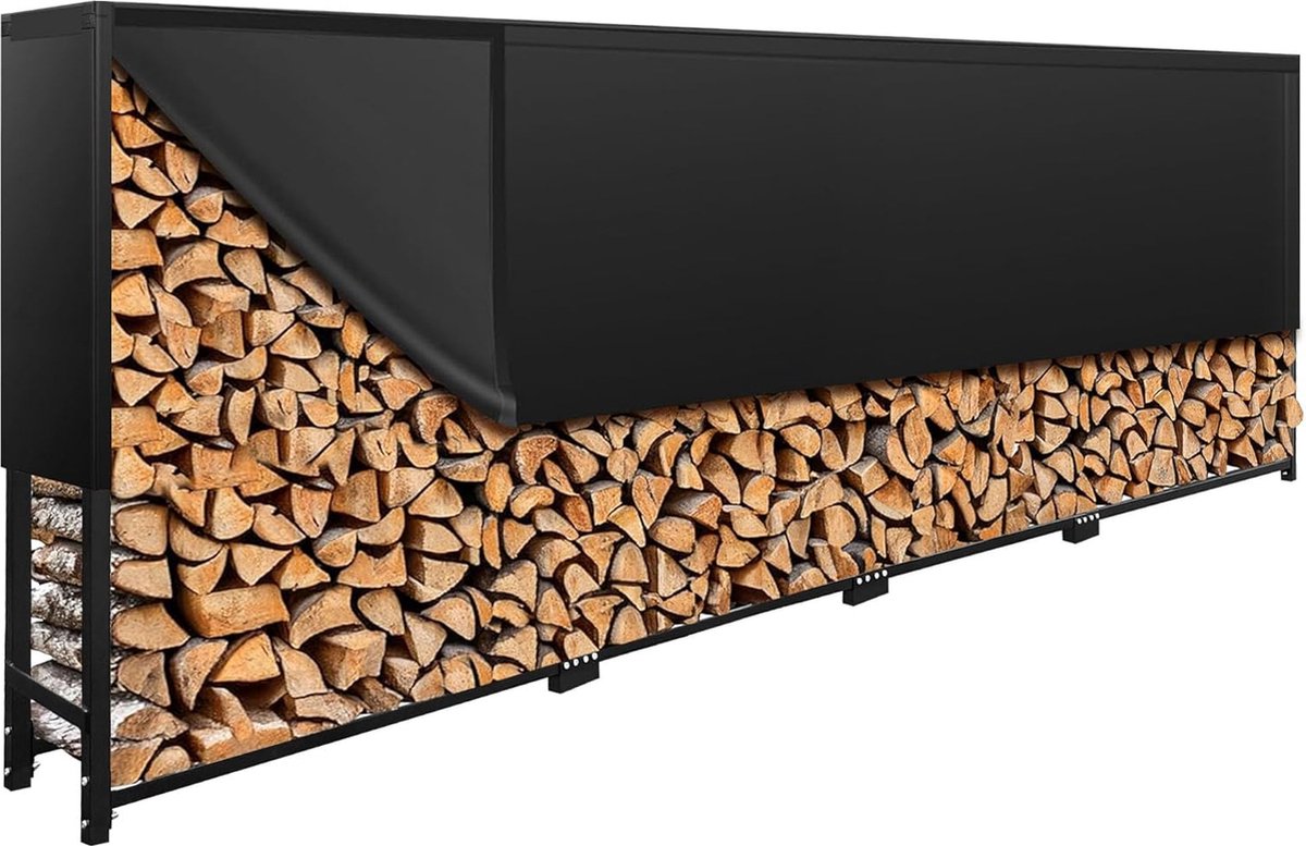 Goodivery Ruime en Weerbestendige Houtopslag Voor Tuin en Terras 400 x 25 x 115 cm