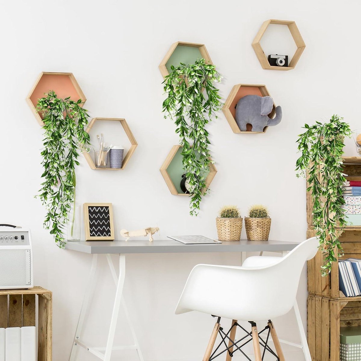 Oairse Kunstplant hangende kunstplanten als echt, met hangpot, voor tuin, indoor, outdoor, decoratie, wijnstok, groene plant, kunst, voor bruiloft, keuken, tuin, feest, wanddecoratie Oairse Kunstplant hangende kunstplanten als echt, met hangpot, voor tuin, indoor, outdoor, decoratie, wijnstok, groene plant, kunst, voor bruiloft, keuken, tuin, feest, wanddecoratie
