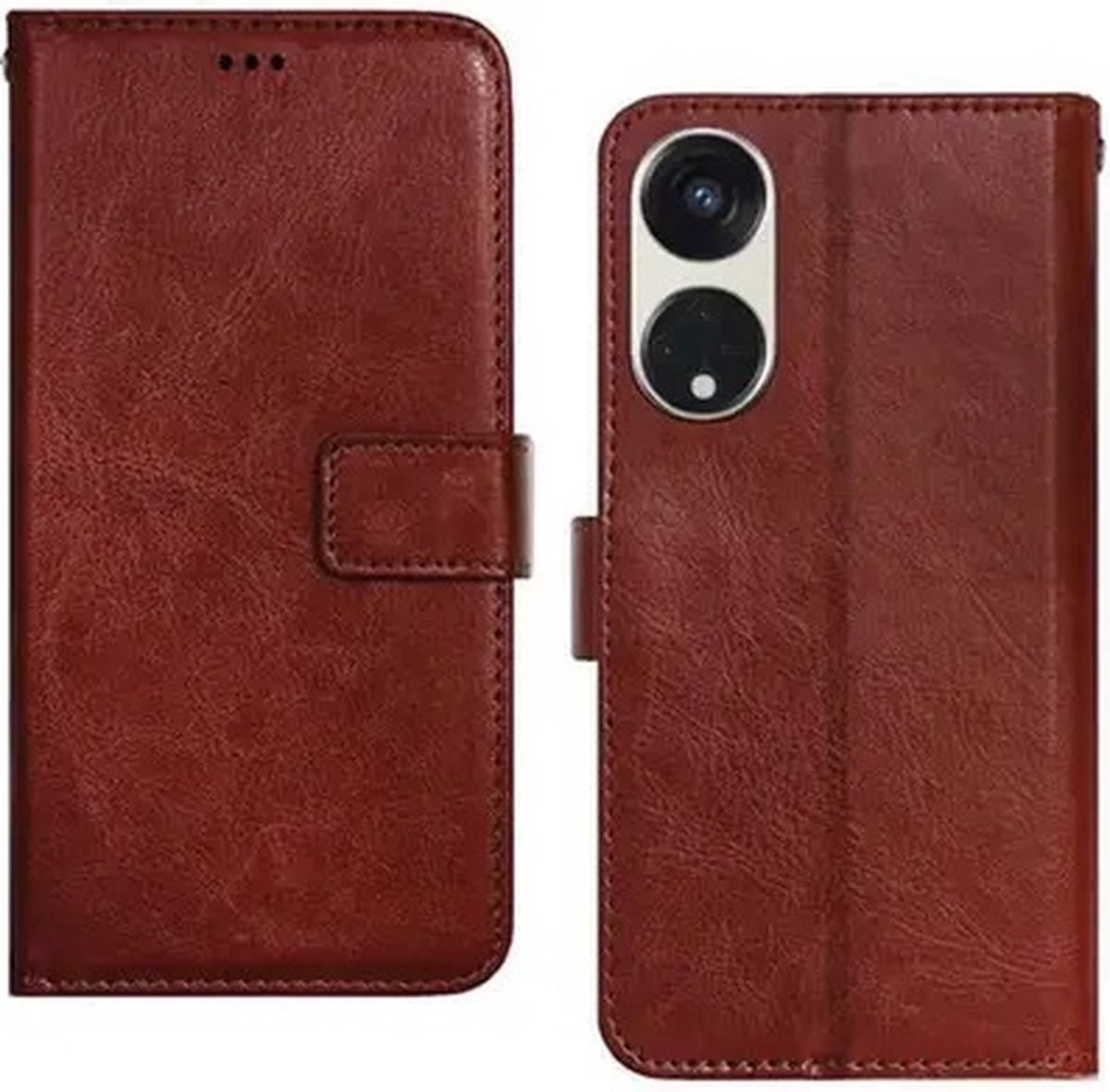Oppo Reno 8T Hoesje Met Pasjeshouder Bookcase Bruin