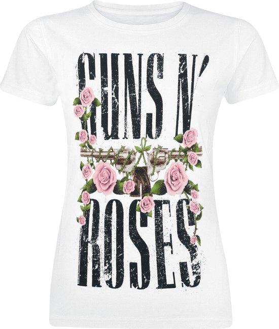 T-shirt blanc en Katoen Guns N' Roses Big Guns XL - Produits dérivés du groupe, Groupes