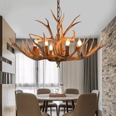 Kroonluchter - Gewei - Hanglamp - LED - 6 Lichtbronnen - Lampen Inbegrepen - 220V - Keuken - Woonkamer - Hars - Slaapkamer - 66x45Cm