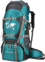 Bol.com Backpack - Blauw - 79 x 33 x 23 cm - Backpack Organizer - Met Waterzak - Backpack 75 Liter - Backpack voor Heren en Vrouwen aanbieding