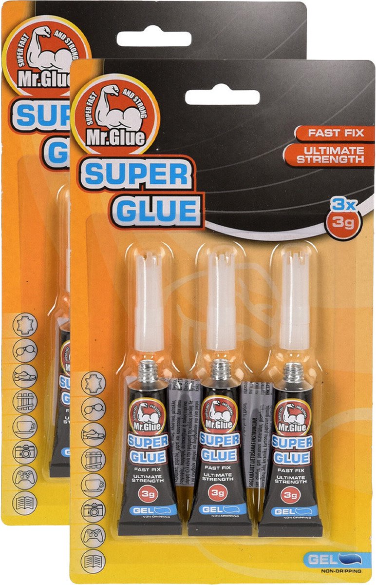 Mr.Glue Secondelijm tubes - 6x - 3 gram - hobby superlijm