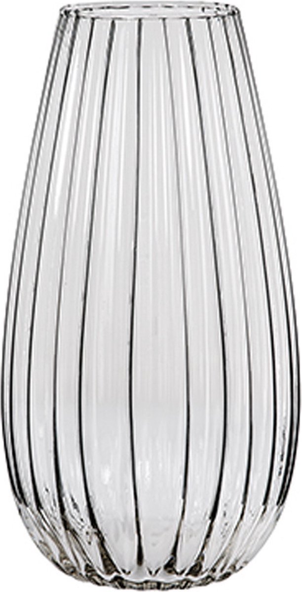Alessandro Vaas - rallado - glas - streep relief - 15 x 15 x 30 cm - bloemenvaas
