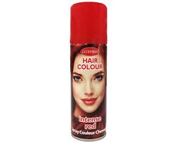 Haarspray of haarverf - kleur rood - verkleed accessoires - 125 ml - volwassenen en kinderen - carnaval
