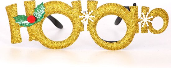 Grappige kerstkaart kerstbrillen glitter