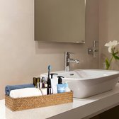 Bol.com Geweven waterhyacint opbergmand - natuurlijk mand voor badkamer - zeegras rieten mand - 42 x 14 x 7 cm rieten mand aanbieding