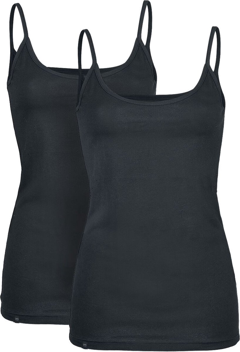 Black Premium by EMP Dubbelpak zwarte crew neck tops - Dames - L