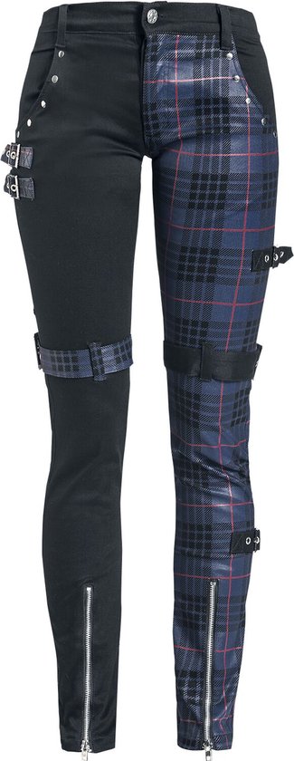 Zwarte Corduroy Broek In Gothic Stijl Met Kettingen