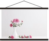 Porte-affiche avec affiche - Affiche scolaire - Chrysanthèmes - Rose - Nature morte - 120x80 cm - Lattes noires