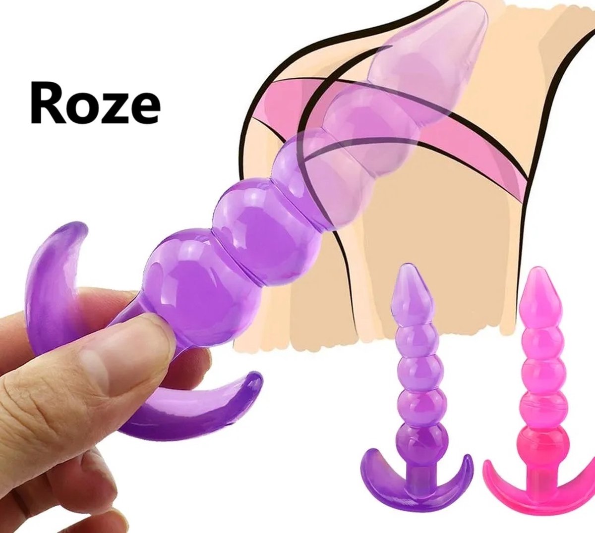 Goedkoopste Buttplug I Anaal Plug I Butt Plug I Ribbel Buttplug I Voor Hem Of Haar I 12 CM Inbrenglengte I Siliconen I Roze