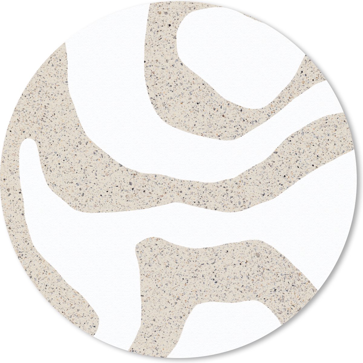 Muismat rond 40x40 cm - Mousepad Abstract - Terrazzo - Design - Beige - Ronde muismatten