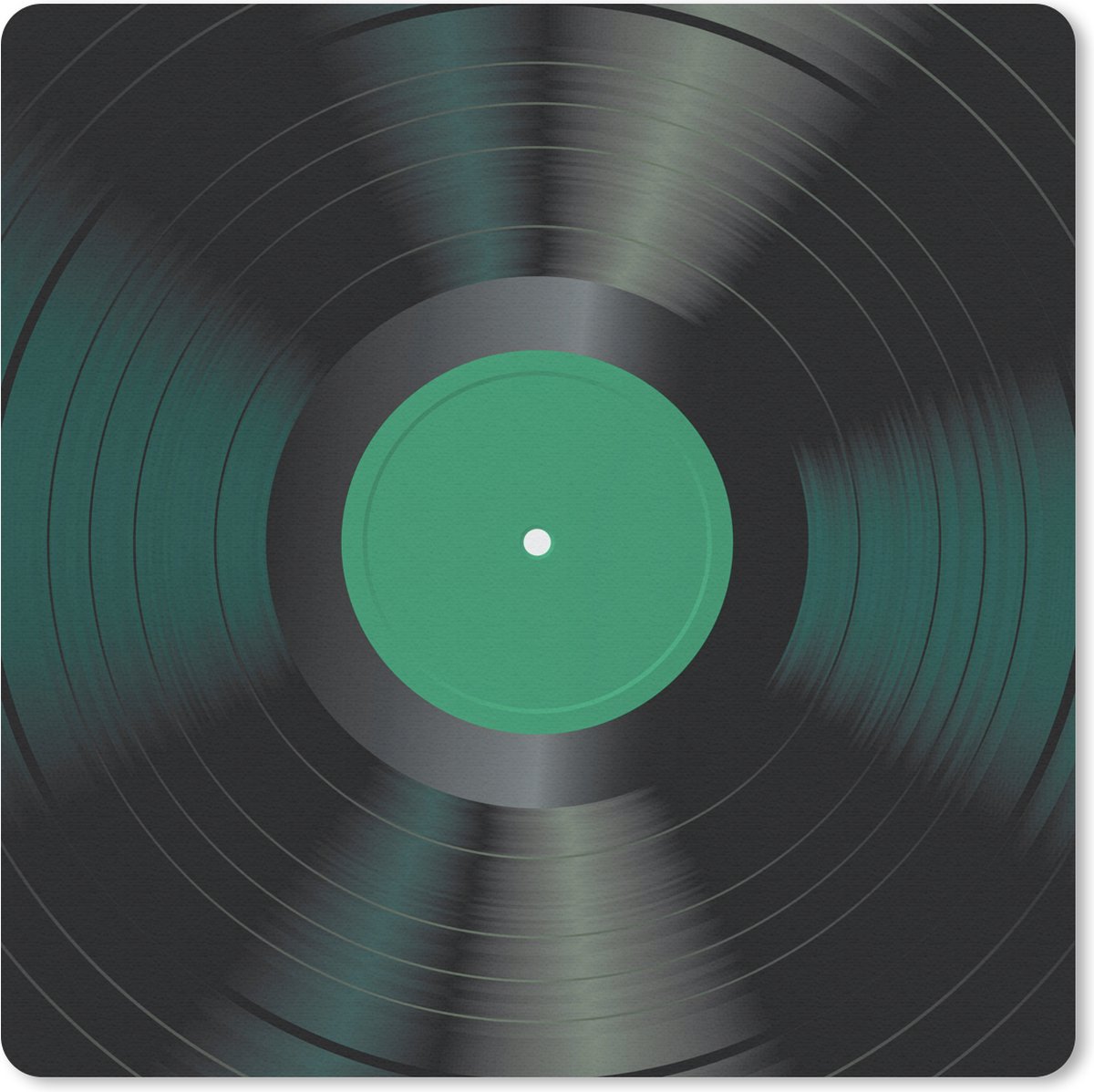 Muismat 30x30 cm - Mousepad Vinyl - Plaat - LP - Retro - Turquoise - Muismatten