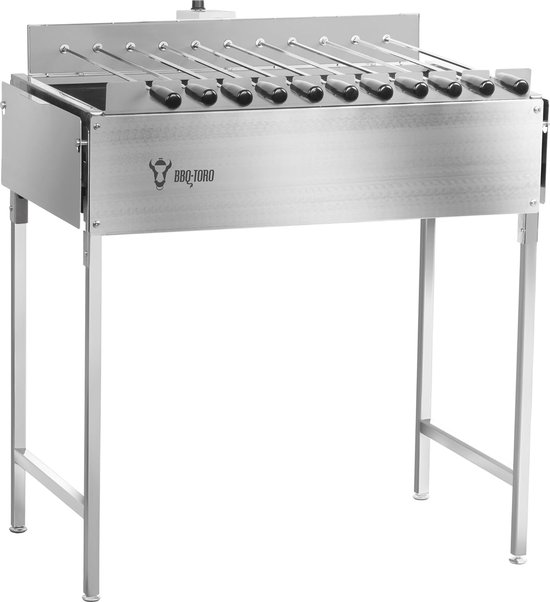 Roestvrij stalen mangal houtskoolgrill met kolenreservoir