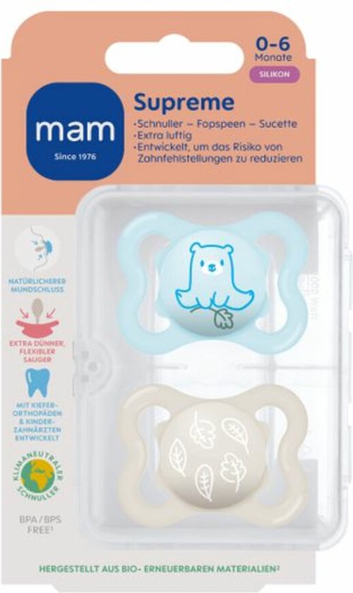 MAM - Supreme Silikon Speen - Siliconen - 0-6 Maanden - Extra Ventilatie - Blauw - 2 stuks van Merkloos — afbeelding 5
