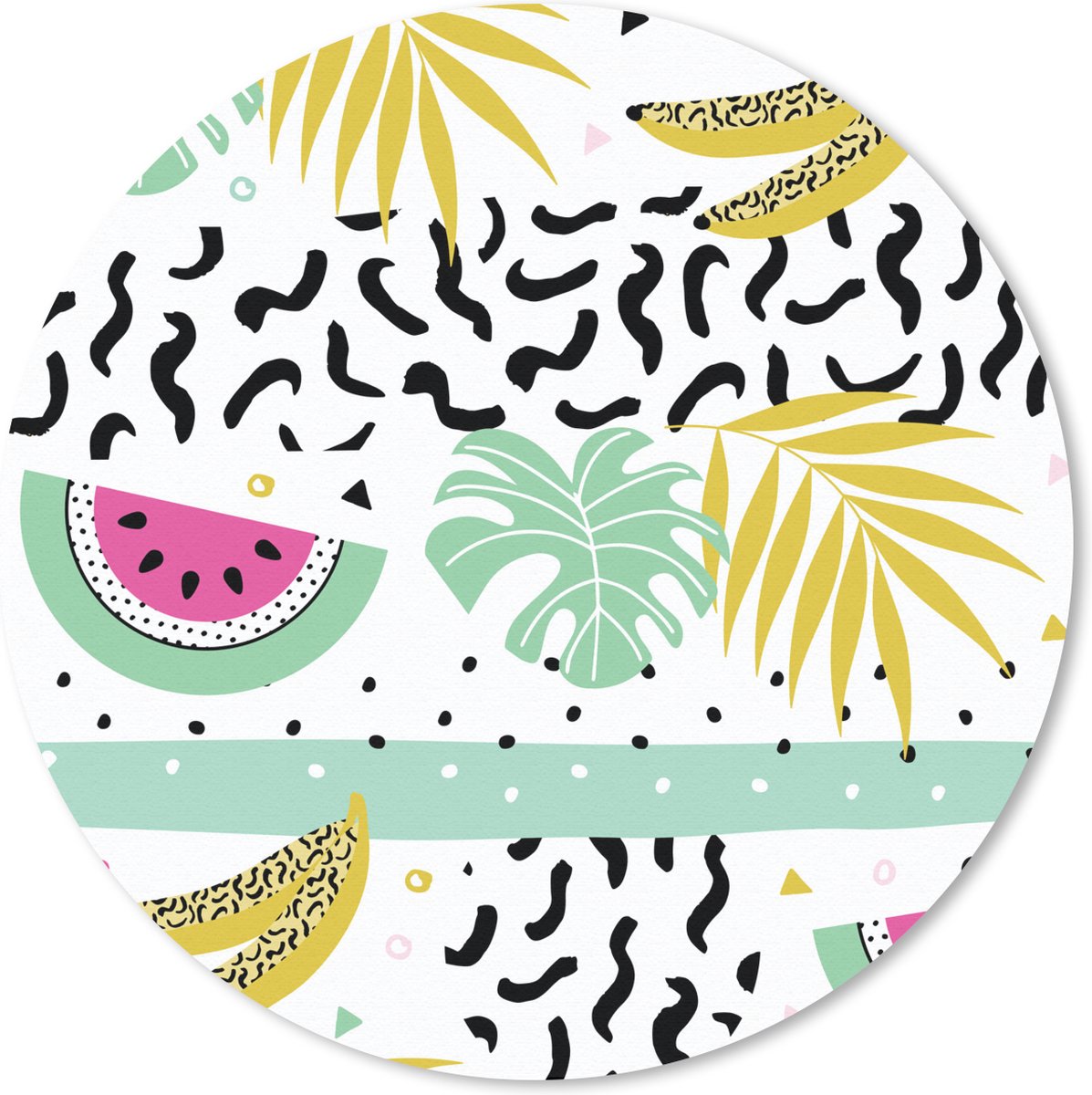 Muismat rond 40x40 cm - Mousepad Zomer - Fruit - Patronen - Ronde muismatten