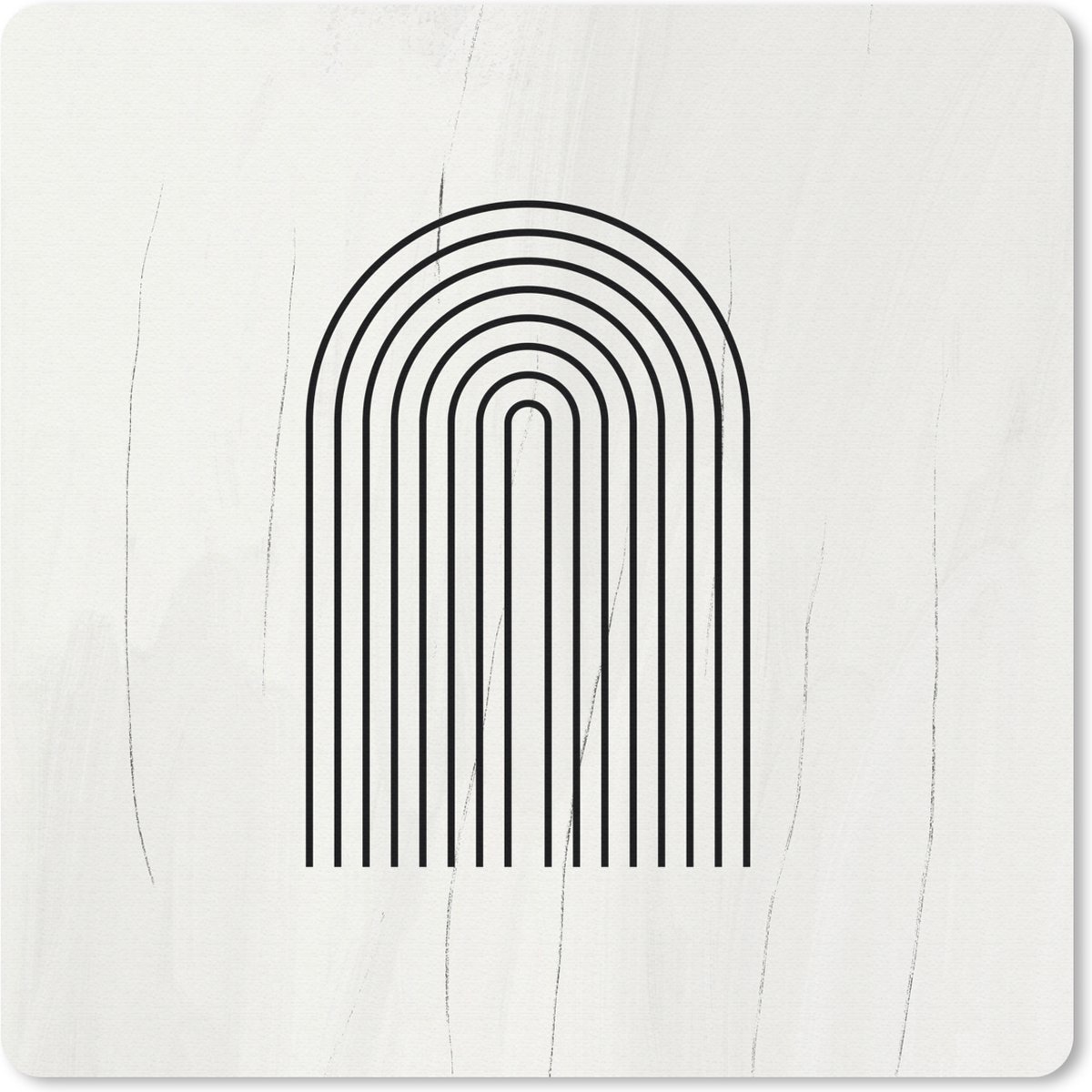 Muismat 30x30 cm - Mousepad Kunst - Boog - Zwart - Wit - Muismatten