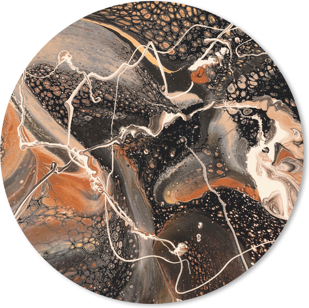 Muismat rond 30x30 cm - Mousepad Acrylverf - Rood - Patronen - Ronde muismatten