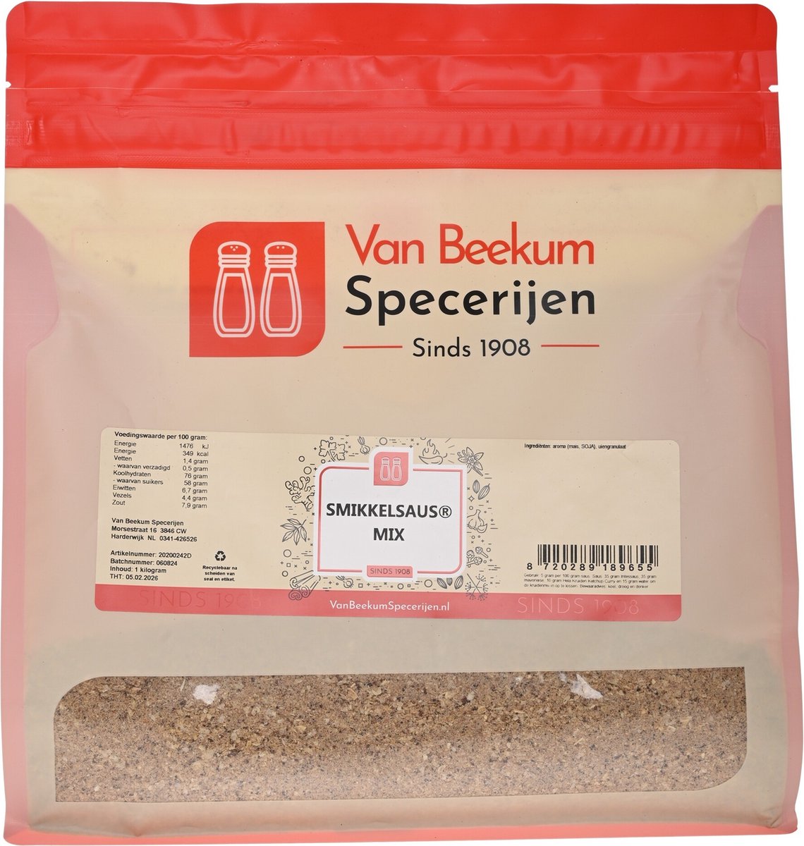 Goedkoopste Van Beekum Specerijen - Smikkelsaus® Mix - 1 kilo (hersluitbare stazak