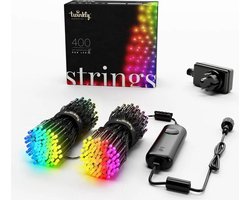 Twinkly Strings Lichtsnoer - 32M - LED - 400LED RGB - Dimbaar - Binnen & Buiten - Bluetooth of Wifi - Werkt met Homekit, Homey, Google Home en Razer Chroma - Zwart