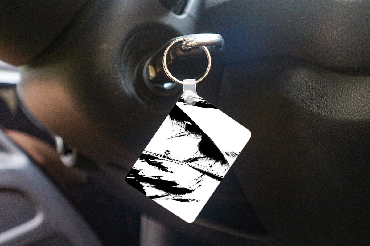 Sleutelhanger - Verf - Zwart - Abstract - Uitdeelcadeautjes - Plastic