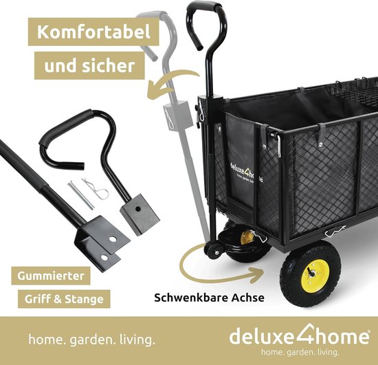 Robuuste Bolderkar tot 550 kg - Inklapbare Tuinwagen met Brede Banden en Gereedschapswagen van TecTake — afbeelding 5